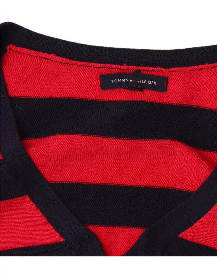 TOMMY HILFIGER Womens V-Neck Jumper Sweater UK 8 Small Multicoloured