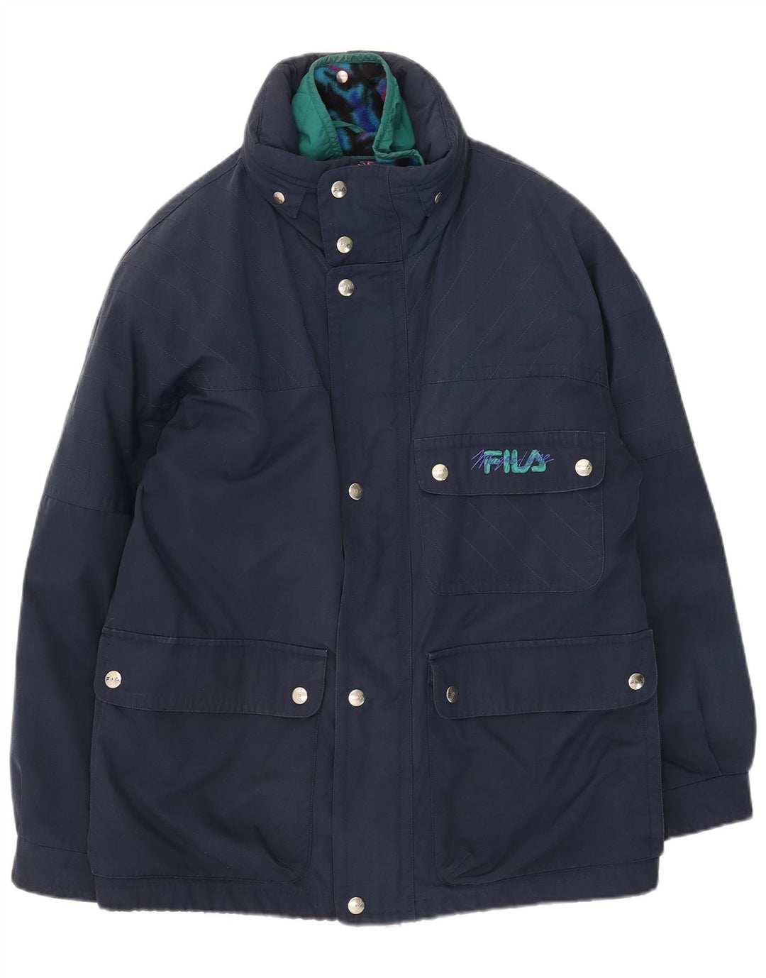 Fila Herren-Utility-Jacke mit Kapuze, UK 40, groß, marineblau, Polyester