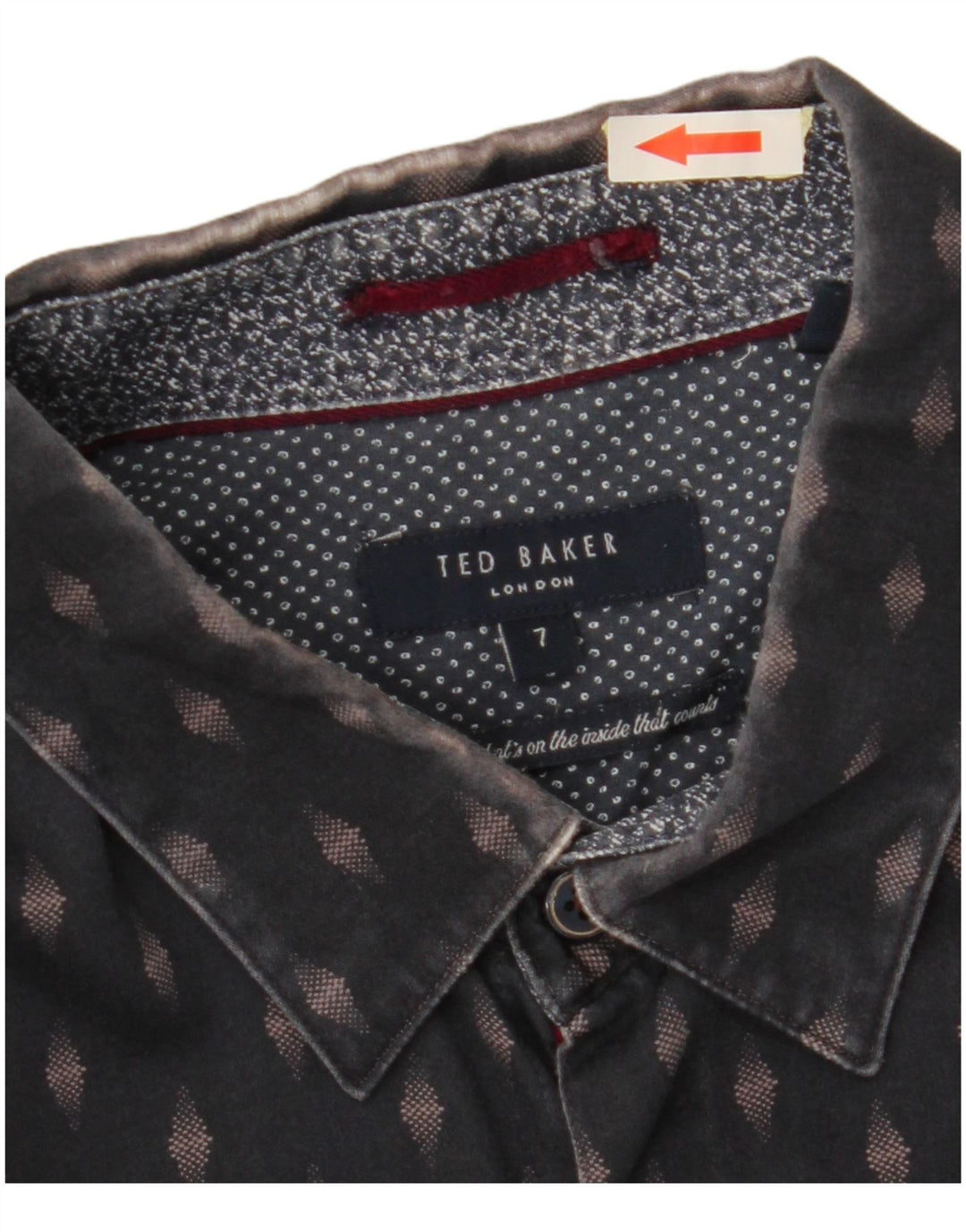 TED BAKER Herrenhemd Größe 7 3XL Marineblaue geometrische Baumwolle