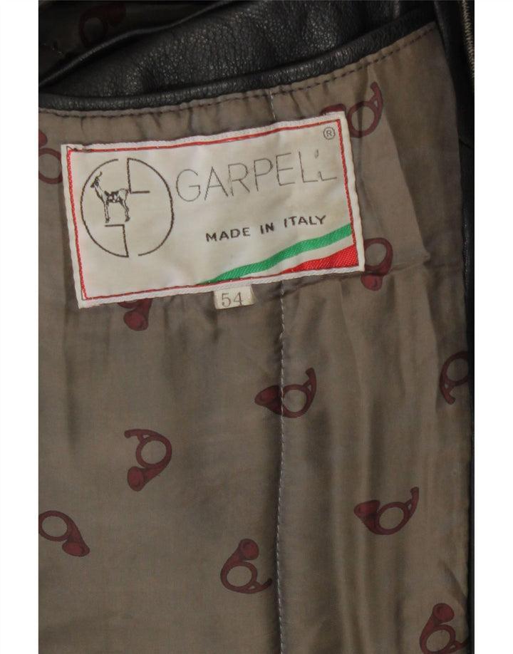 Vintage Herren Lederjacke IT 54 2XL Schwarzes Leder