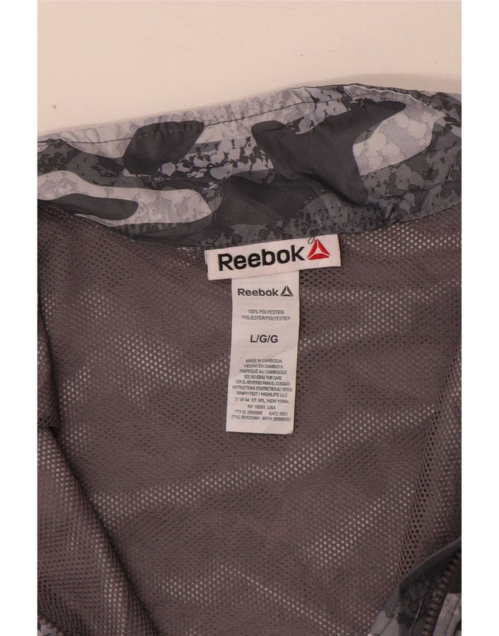 Reebok Damen-Overall-Pullover-Trainingsanzug-Oberteil, UK-Gr. 46, Größe L, Grau-Tarnung