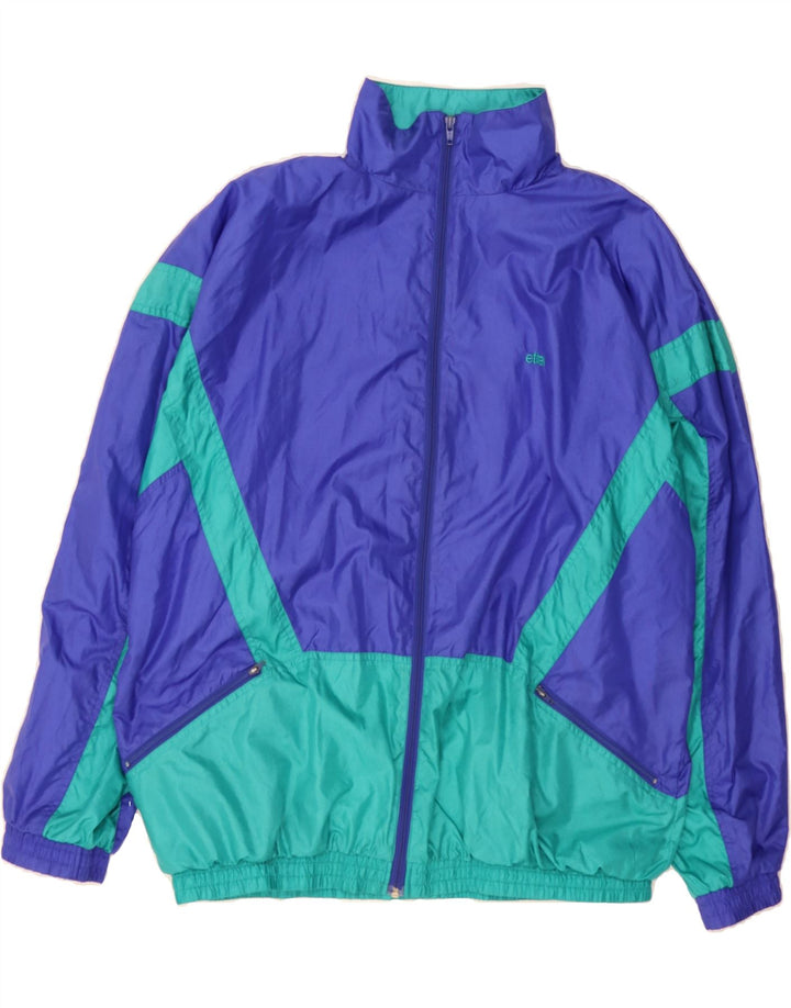 ETIREL Mens Rain Jacket UK 44 2XL Blue Colourblock Nylon Vintage Etirel and Second-Hand Etirel from Messina Hembry 