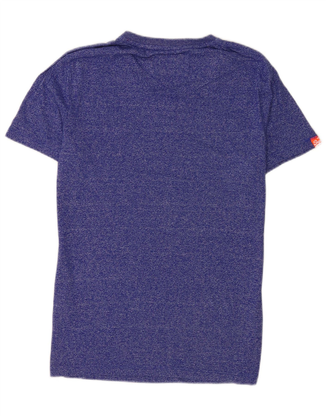 Superdry Herren-T-Shirt-Oberteil, klein, blau gefleckte Baumwolle