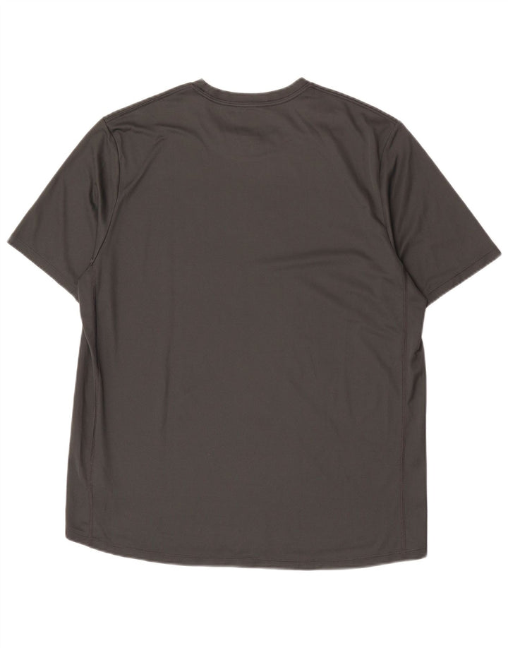 Nike Herren Dri Fit Grafik-T-Shirt-Oberteil, großes graues Polyester