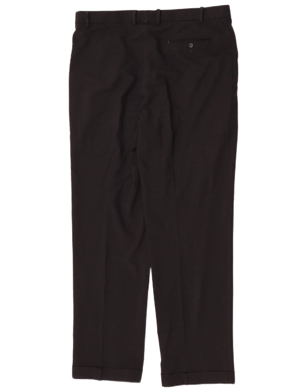 Marks & Spencer Herren-Anzughose, normal, W38, L33, Schwarz, Polyester