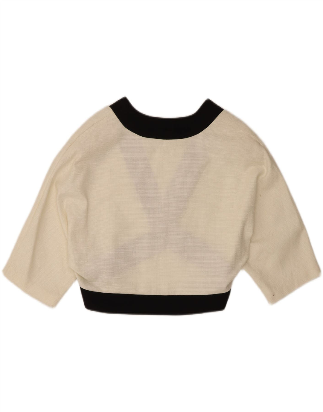 Vintage Damen Bolero Top EU 44 XL Off White Baumwolle