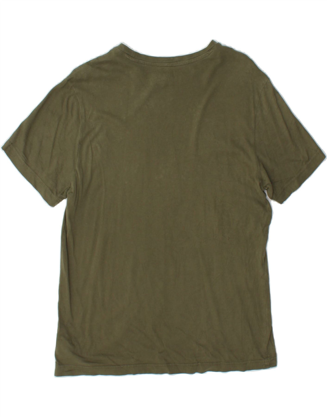 REEBOK Womens Graphic T-Shirt Top UK 14 Medium Khaki Cotton Vintage Reebok and Second-Hand Reebok from Messina Hembry 