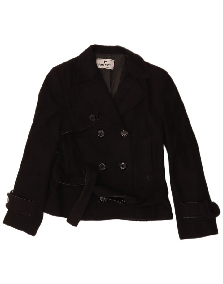Pierre Cardin Damen Pea Coat IT 46 Large Schwarz Polyester