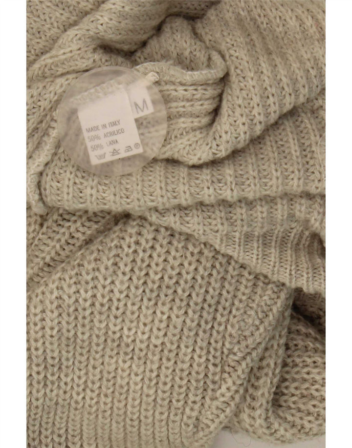 Vintage Herren Cardigan Pullover Mittelgraues Acryl