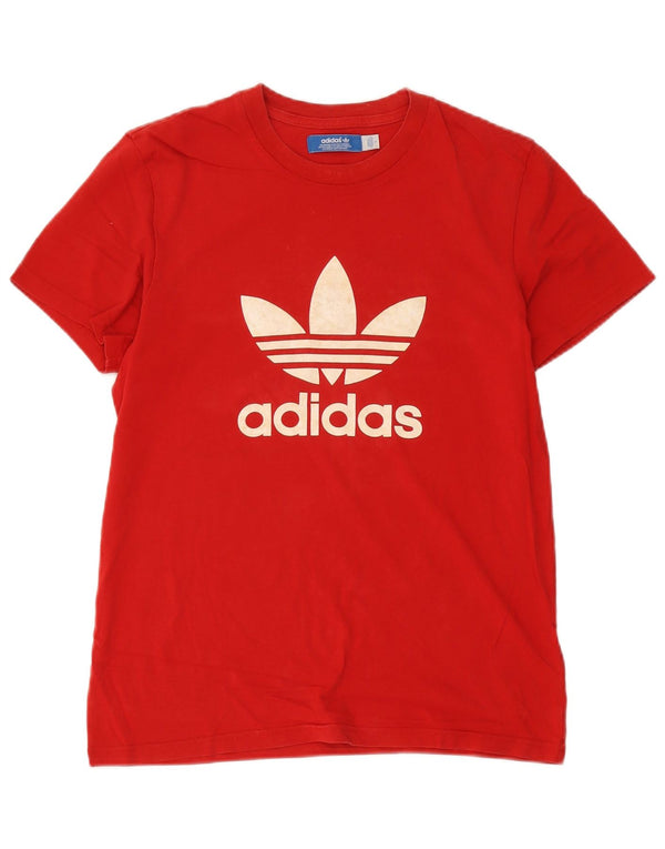 Adidas Herren Grafik T-Shirt Top Small Rot Baumwolle