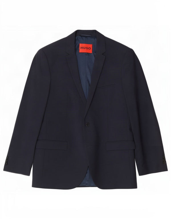 Hugo Boss Herren-Blazer mit 2 Knöpfen, UK 54, 2XL, marineblaue Schurwolle