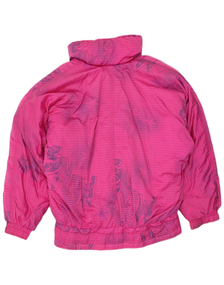 Etirel Womens Graphic Übergroße Skijacke EU 40 Mittelrosa gestreift