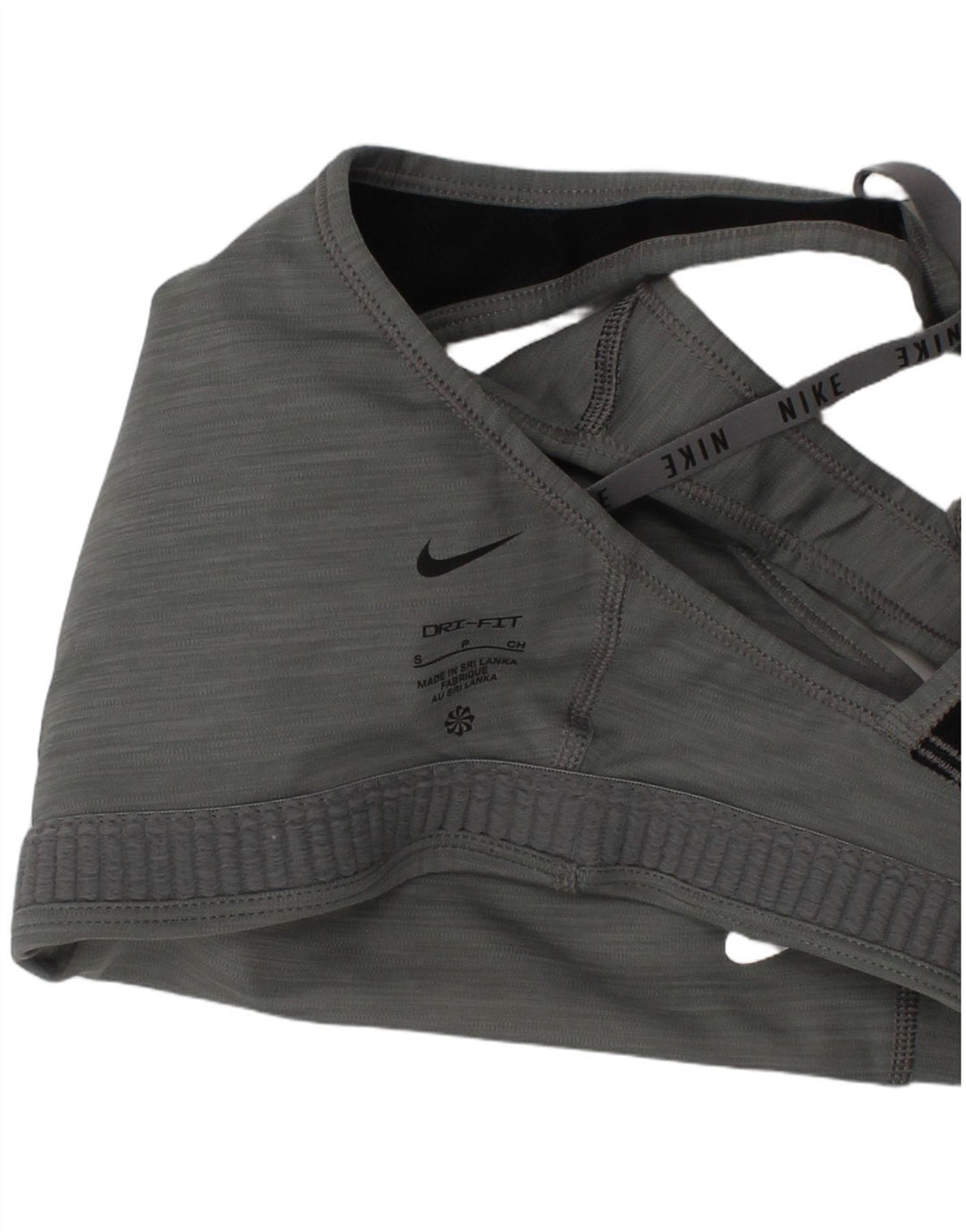 Nike Damen Graphic Sport-BH-Oberteil, Größe S, Grau, Sport