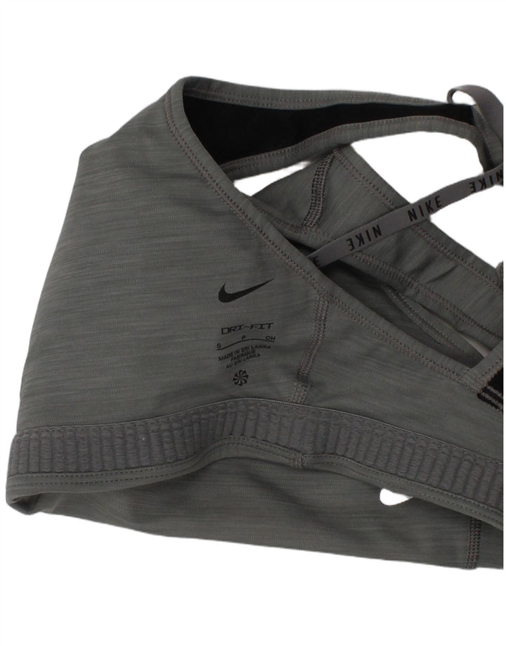 Nike Damen Graphic Sport-BH-Oberteil, Größe S, Grau, Sport