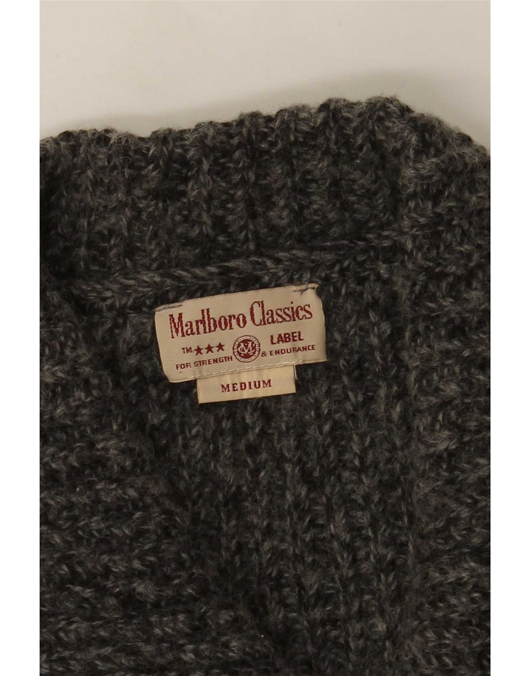 Marlboro Classics Damen Crop Cardigan Pullover UK 14 Mittelgrau meliert