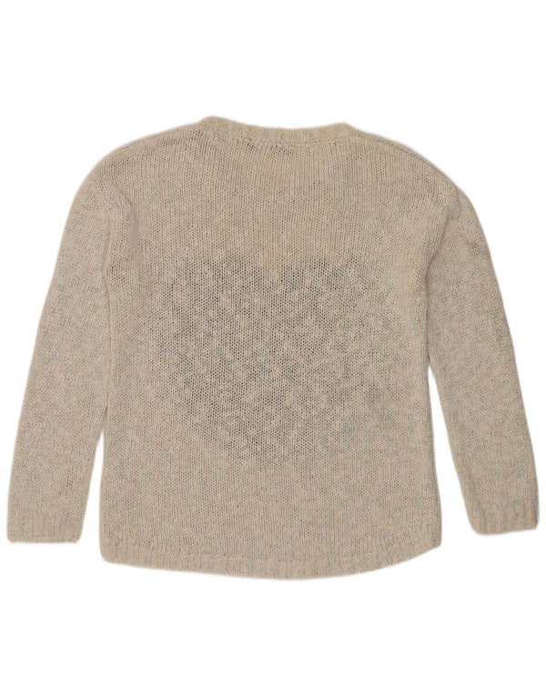 Marks & Spencer Damen-Pullover mit grafischem U-Boot-Ausschnitt, Gr. 8, cremefarben