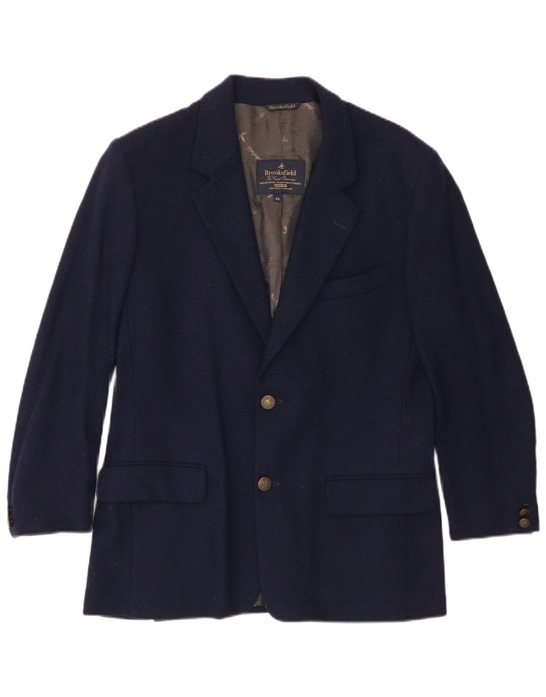 Brooksfield Herren-Blazerjacke mit 3/4-Ärmeln und 2 Knöpfen IT 44 XS Marineblaue Wolle