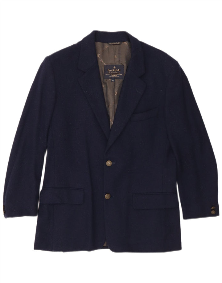 Brooksfield Herren-Blazerjacke mit 3/4-Ärmeln und 2 Knöpfen IT 44 XS Marineblaue Wolle