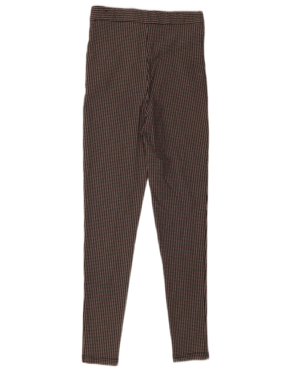 Zara Damen Skinny Chino-Hose XS W24 L28 Mehrfarbiger Hahnentritt