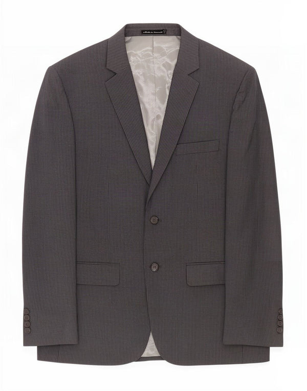 Pierre Cardin Herren-Blazer mit 2 Knöpfen, Gr. 40, groß, grau, Nadelstreifen