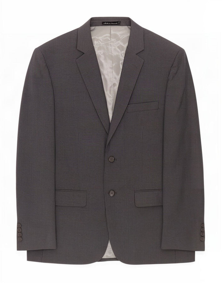 Pierre Cardin Herren-Blazer mit 2 Knöpfen, Gr. 40, groß, grau, Nadelstreifen