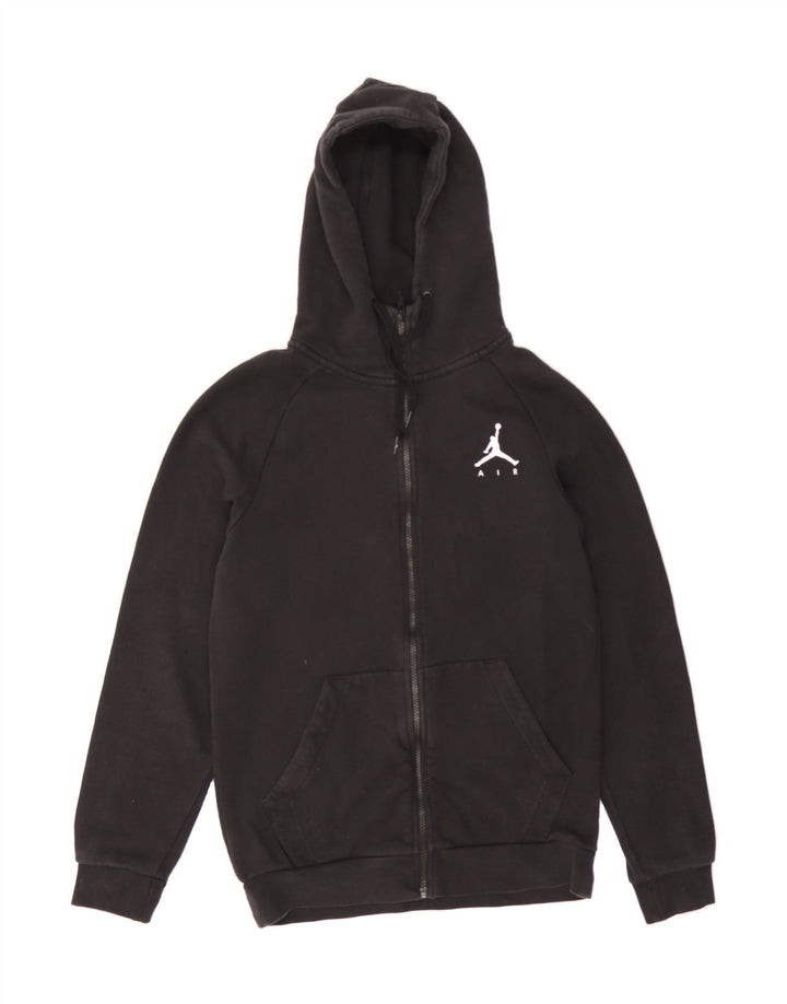 JORDAN Mens Zip Hoodie Sweater Small Black Cotton Vintage Jordan and Second-Hand Jordan from Messina Hembry 