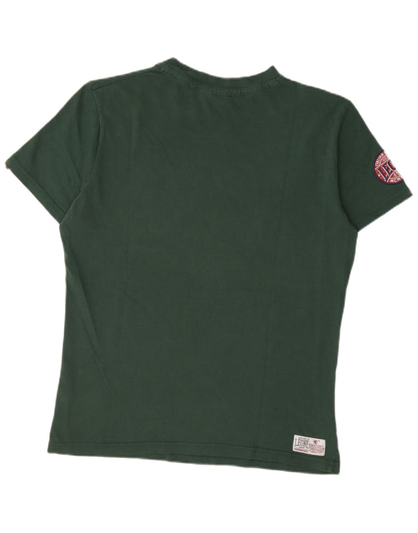 Leone 1947 Damen Grafik T-Shirt Top UK 18 XL Grüne Baumwolle