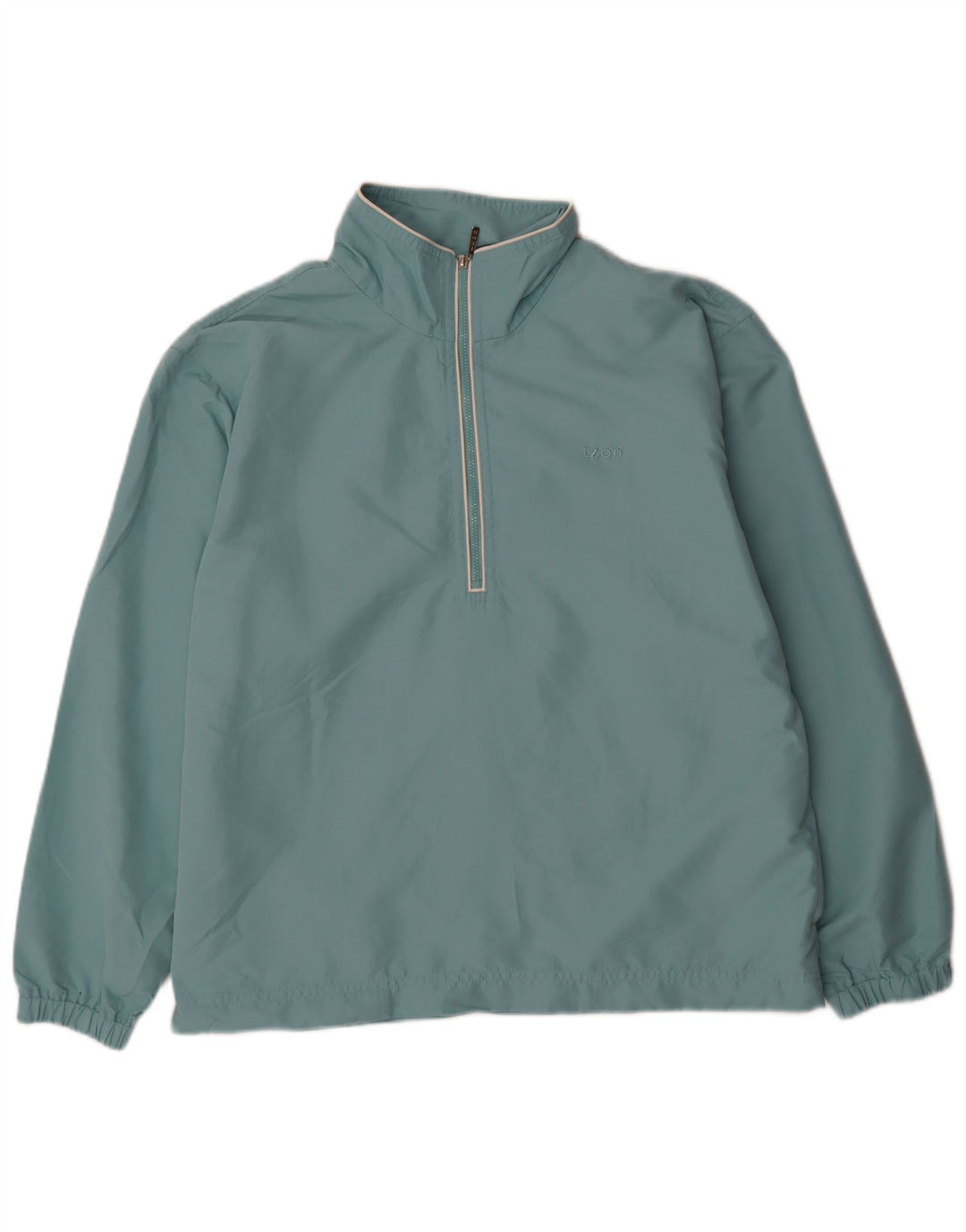 IZOD Herren-Pullover-Trainingsanzugoberteil mit Reißverschluss am Hals, mittelblaues Polyester