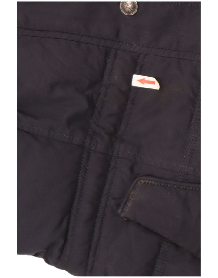 Fat Face Damen-Kapuzen-Sherpa-gepolsterter Mantel, Größe S, Marineblau, Polyester