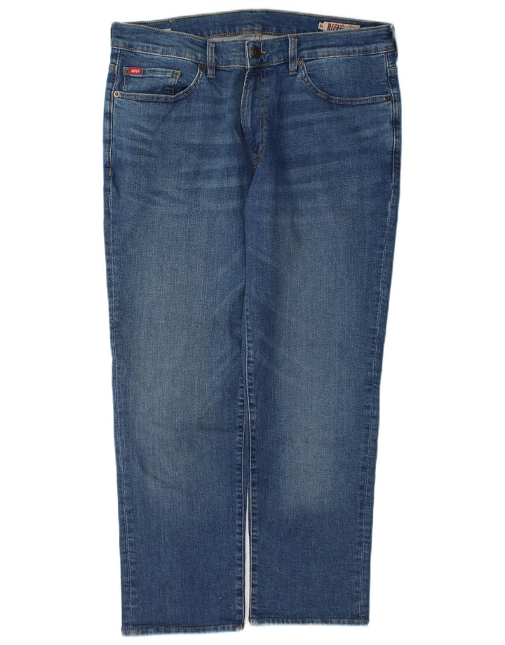 Rifle Herren Straight Jeans W36 L28 Blaue Baumwolle