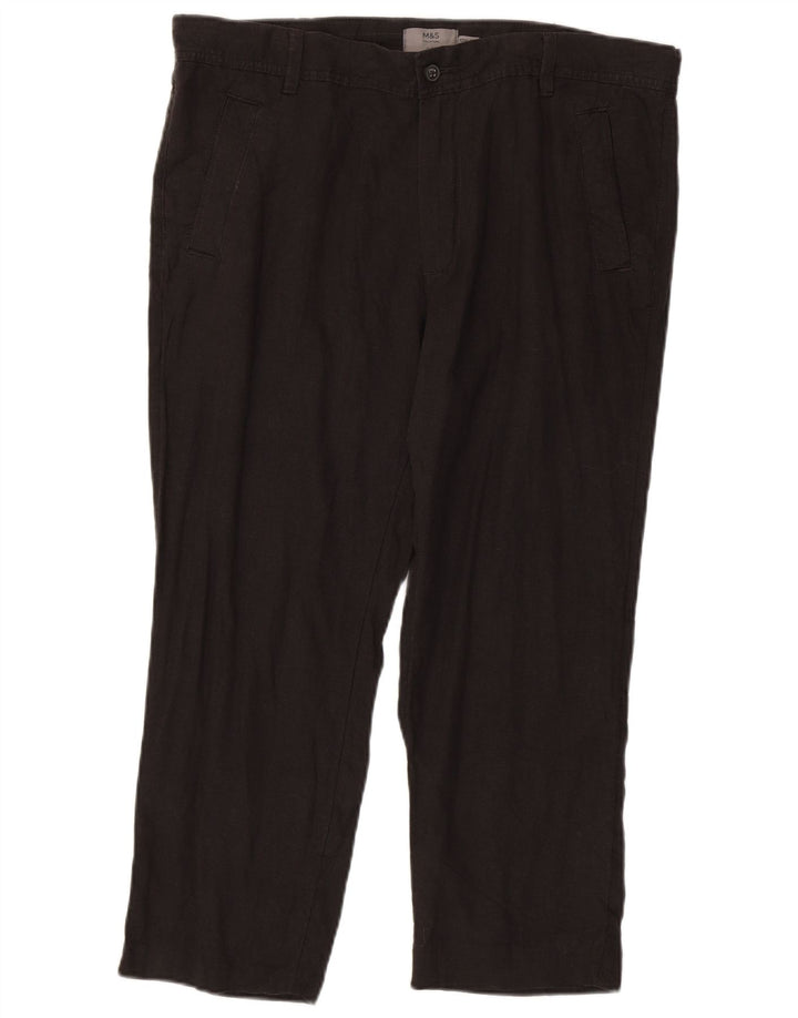 MARKS & SPENCER Herren Slim Chino-Hose W36 L25 Graues Leinen