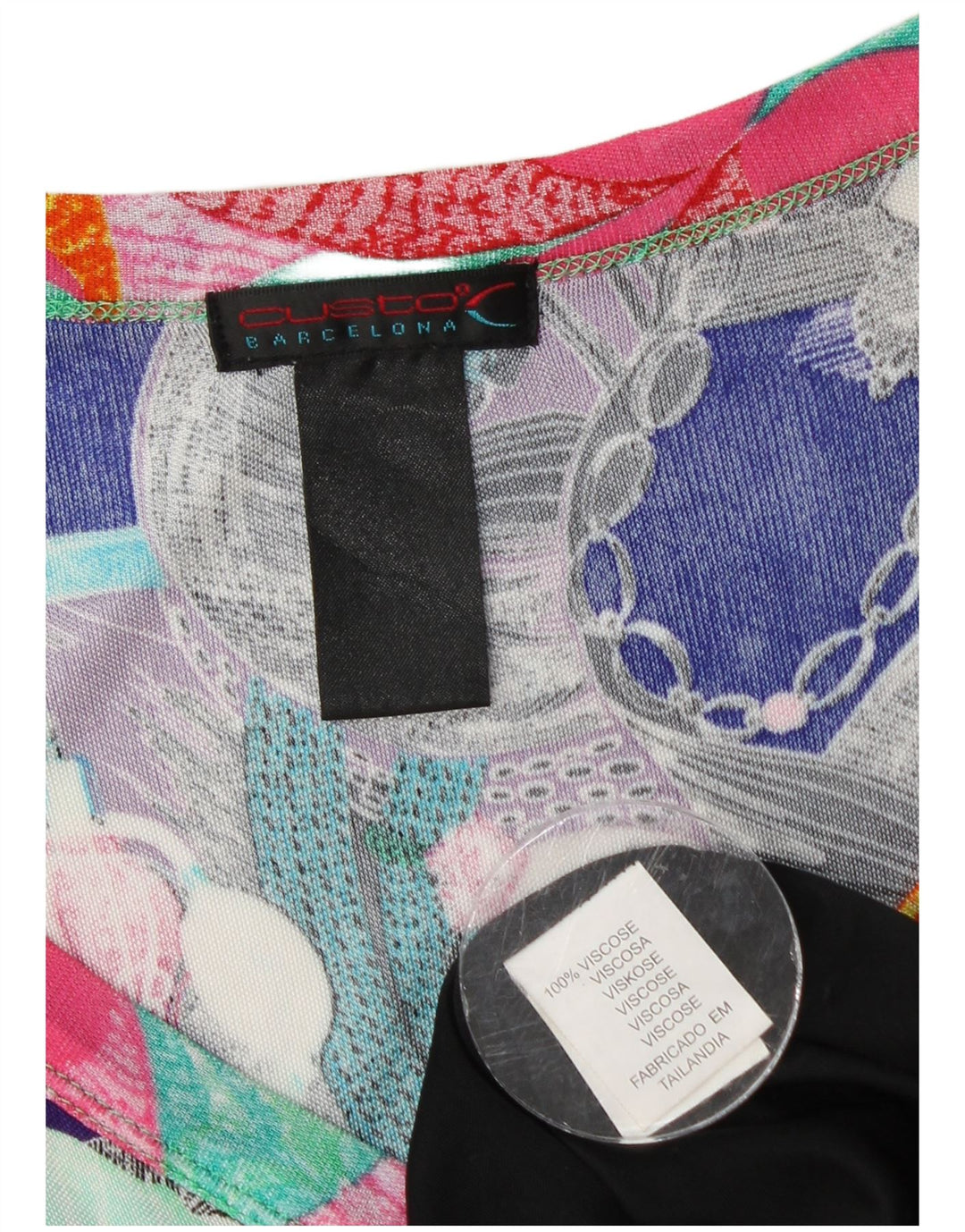 CUSTO BARCELONA Damen A-Linien-Kleid mit abstraktem Muster, UK 4 XS, Lila