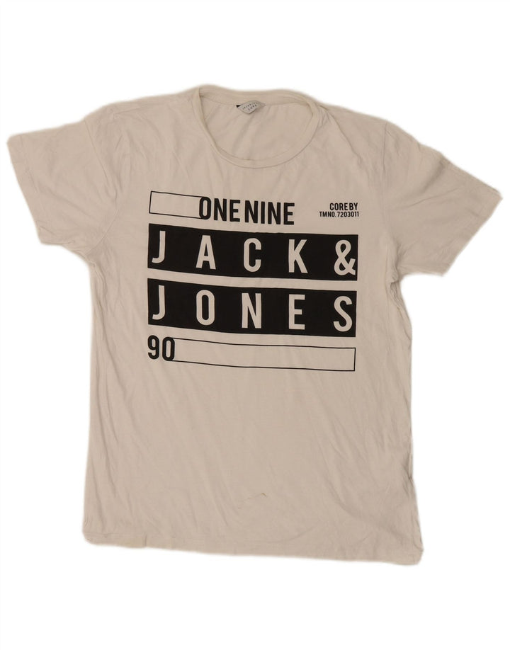 Jack & Jones Herren-T-Shirt mit Grafik, mittelweiße Baumwolle