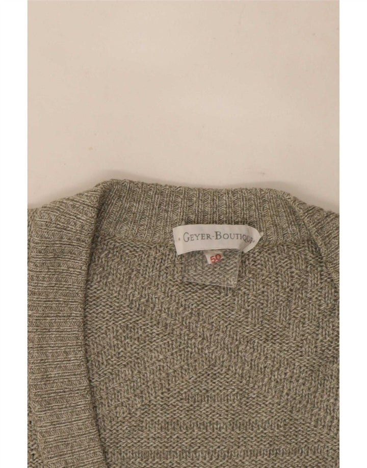 Vintage Herren Cardigan Pullover IT 50 Large Grau
