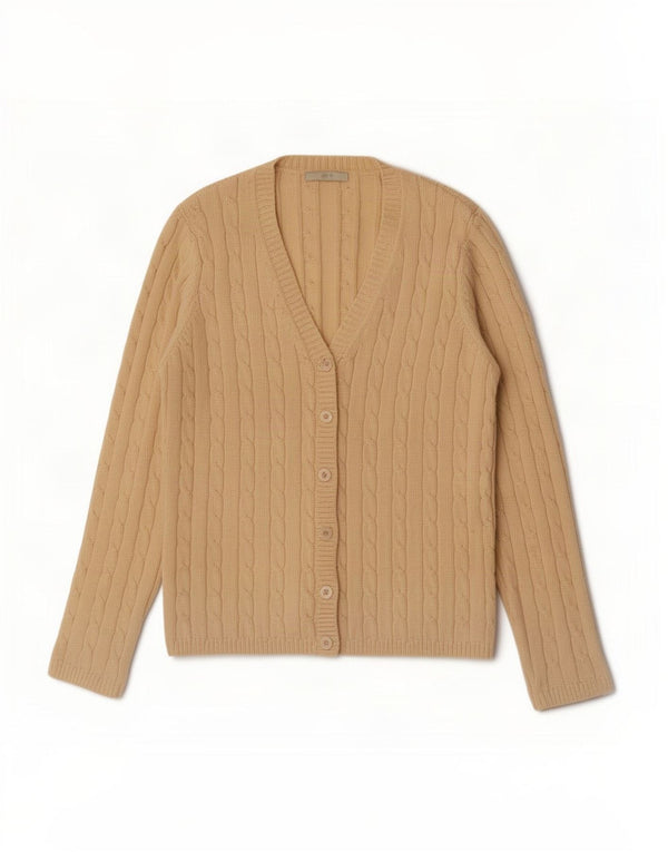 Marks & Spencer Damen-Cardigan-Pullover UK 12 Mittelbeige Baumwolle