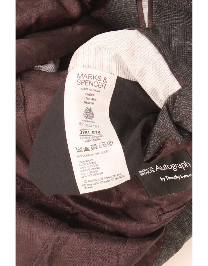 Marks & Spencer Herren Autograph Blazer Jacke UK 42 Large Grey Check