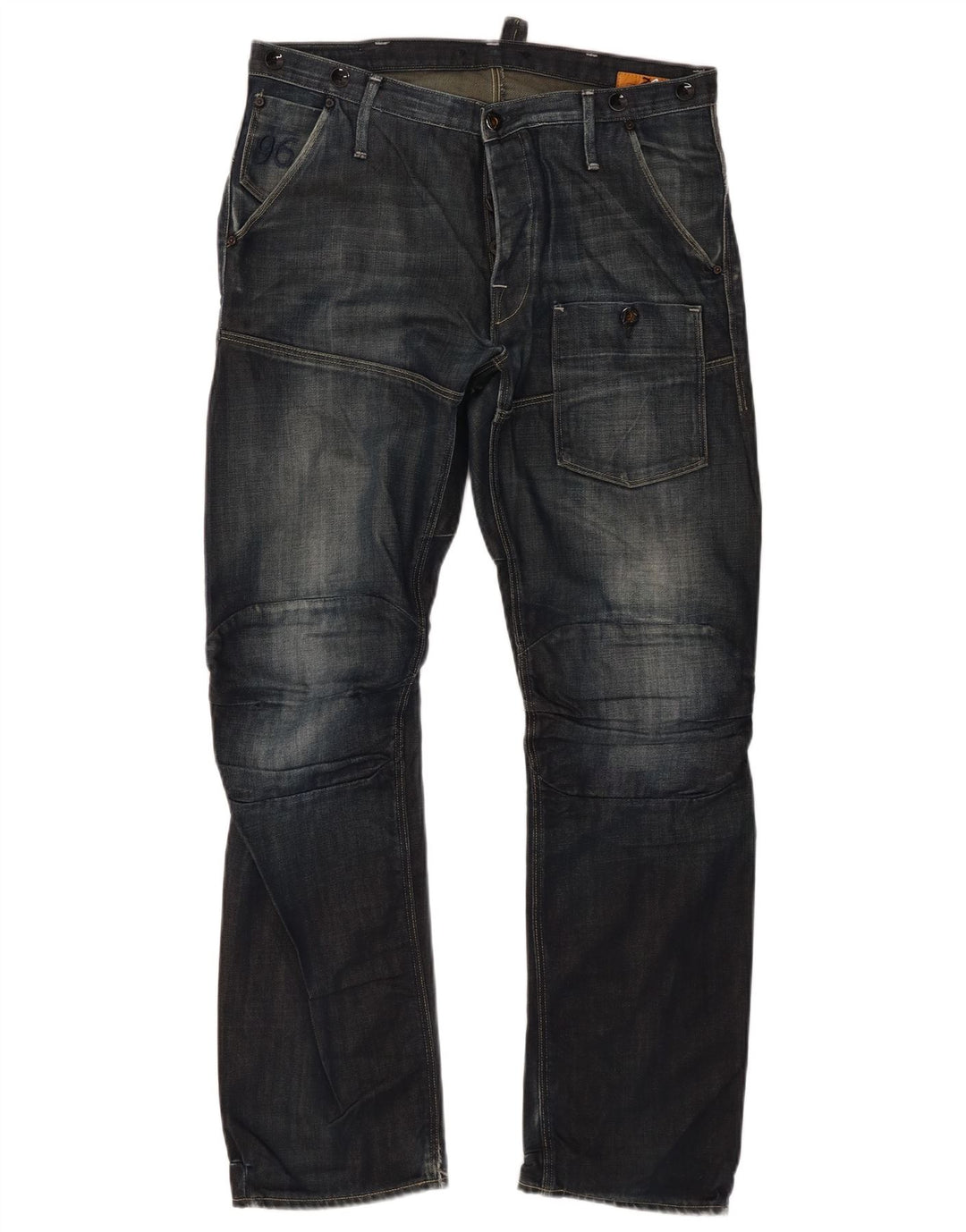 G-Star Herren Cargo Straight Jeans W33 L32 Marineblaue Baumwolle