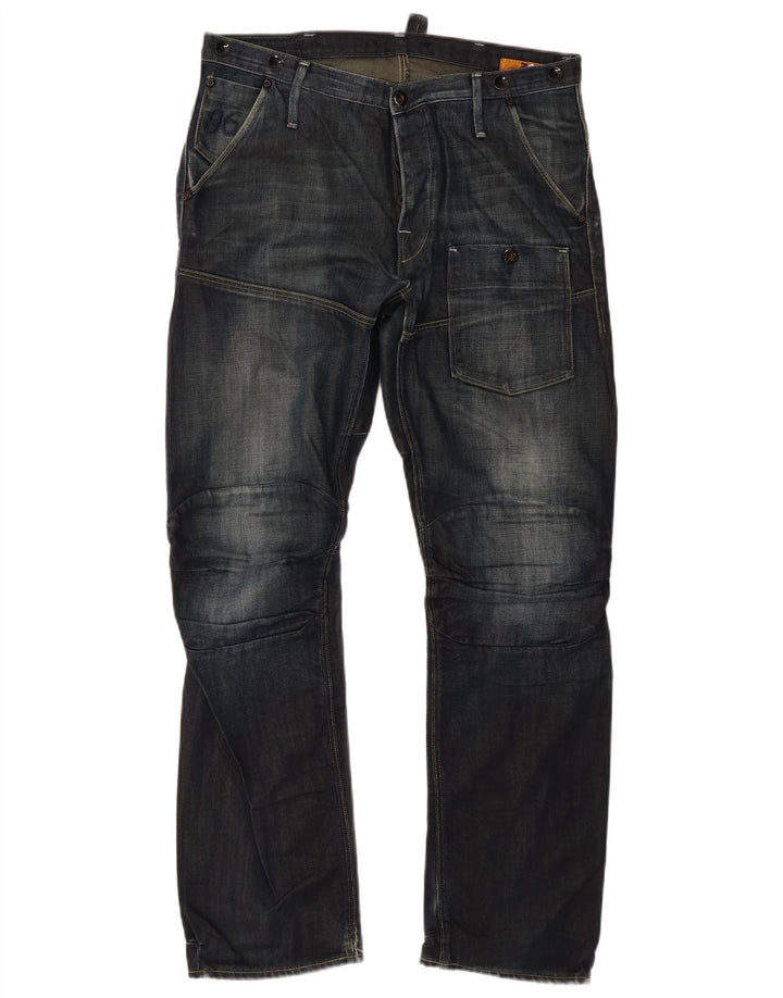 G-Star Herren Cargo Straight Jeans W33 L32 Marineblaue Baumwolle