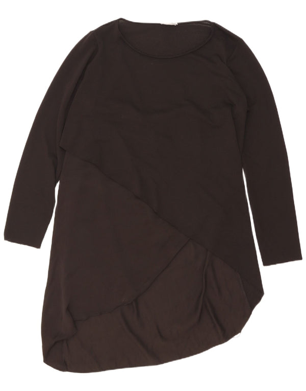 Langärmliges, asymmetrisches Damenkleid von Zara, Größe 44, Schwarz