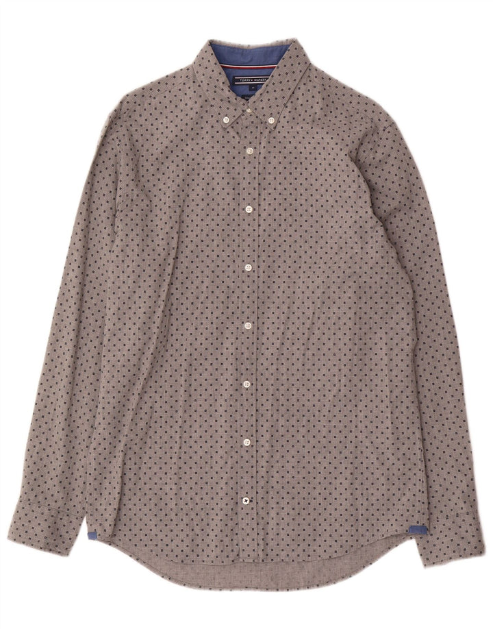 Tommy Hilfiger Herren New York Fit Hemd mittelgrau geometrisch