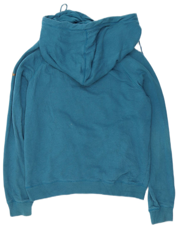 Nike Womens Graphic Hoodie Pullover UK 14 Mittelblaue Baumwolle