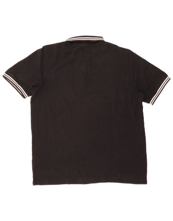 Kappa Herren-Poloshirt, mittelschwarz, gestreift, Baumwolle