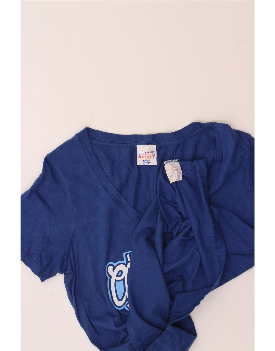 GENUINE MERCHANDISE Womens Graphic T-Shirt Top UK 12 Medium Navy Blue Vintage Genuine Merchandise and Second-Hand Genuine Merchandise from Messina Hembry 