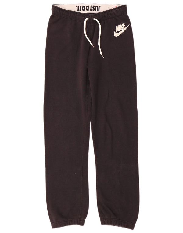 Nike Womens Graphic Tracksuit Trousers Joggers UK 10 Small Black Cotton