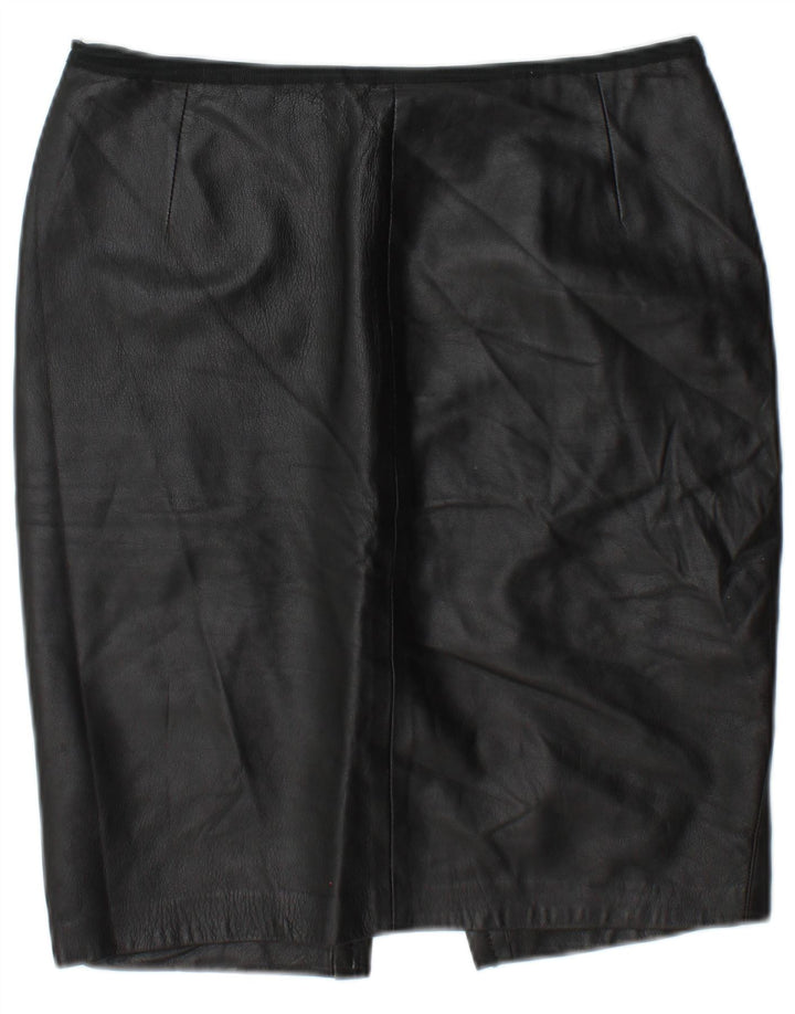 Vintage Damen Lederrock W30 Medium Schwarz