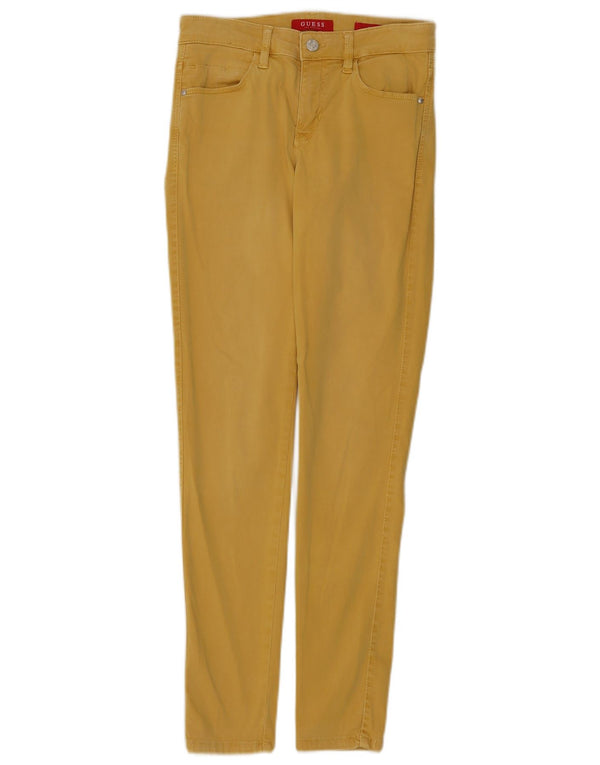 Guess Damen Skinny Jeans W26 L30 Gelbe Baumwolle
