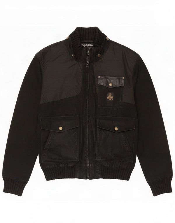 Refrigiwear Herren Bomberjacke UK 40 Große schwarze Baumwolle