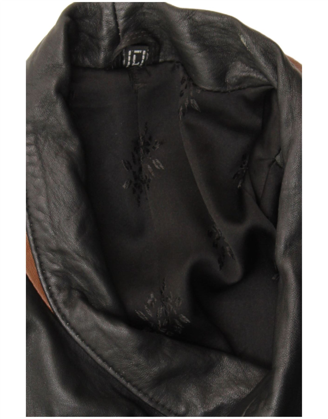 VINTAGE Herren Ledermantel UK 40 Large Schwarz Colourblock