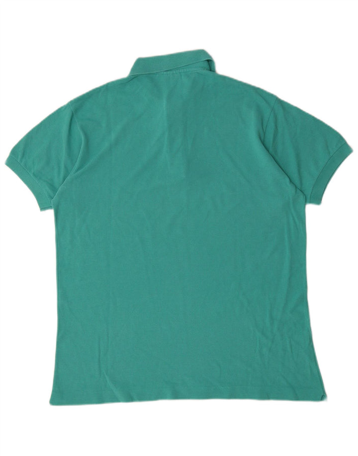Lacoste Herren-Poloshirt, Größe 4, mittlere türkisfarbene Baumwolle