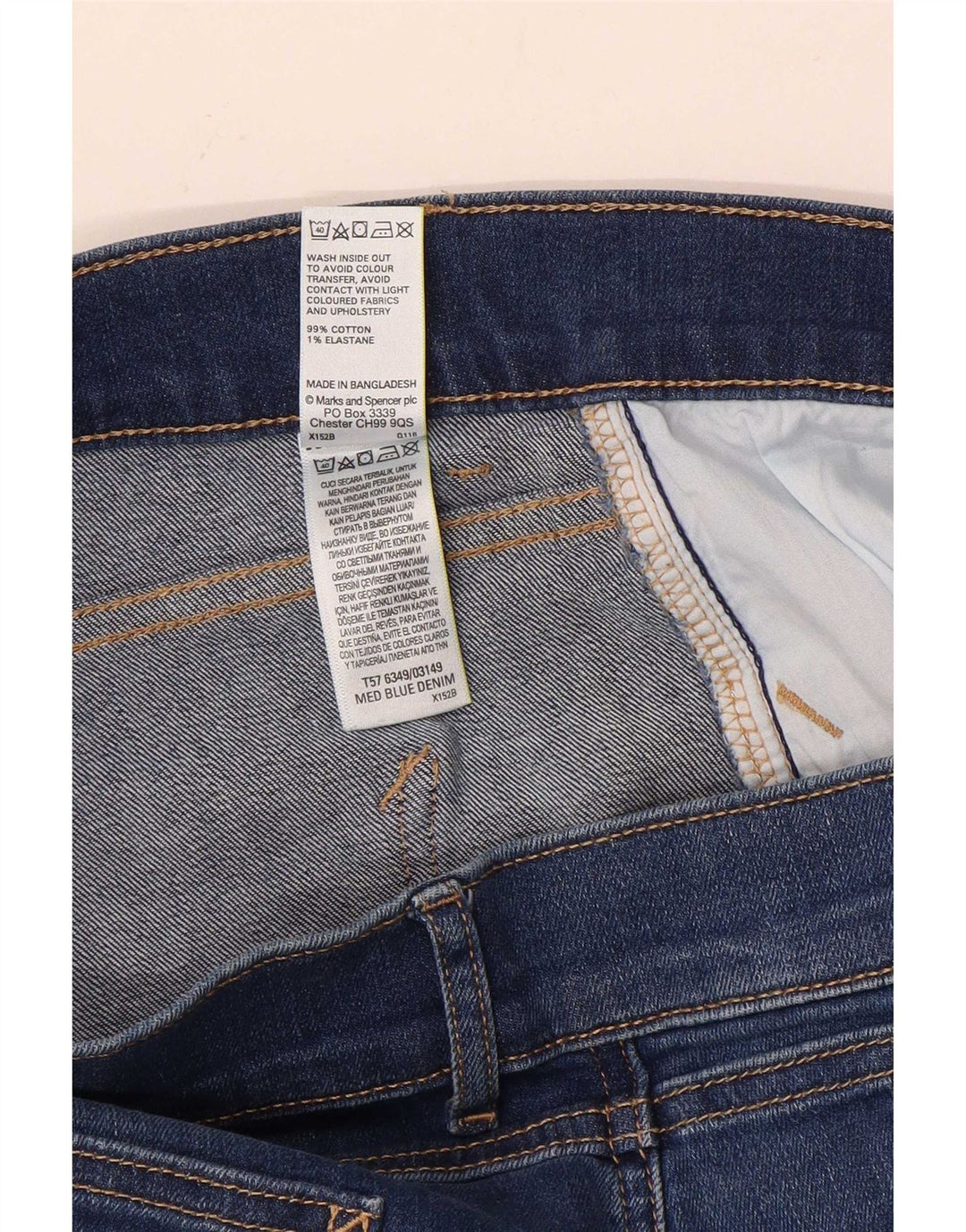 Marks & Spencer Damen Slim Bootcut Jeans UK 12 Medium W30 L28 Blaue Baumwolle